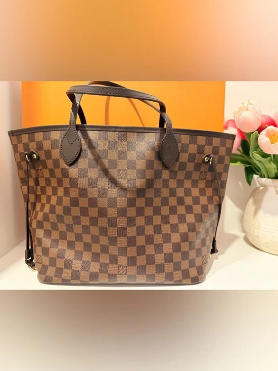 Louis Vuitton Brown Checkered Canvas Tote - Picture 1 of 16